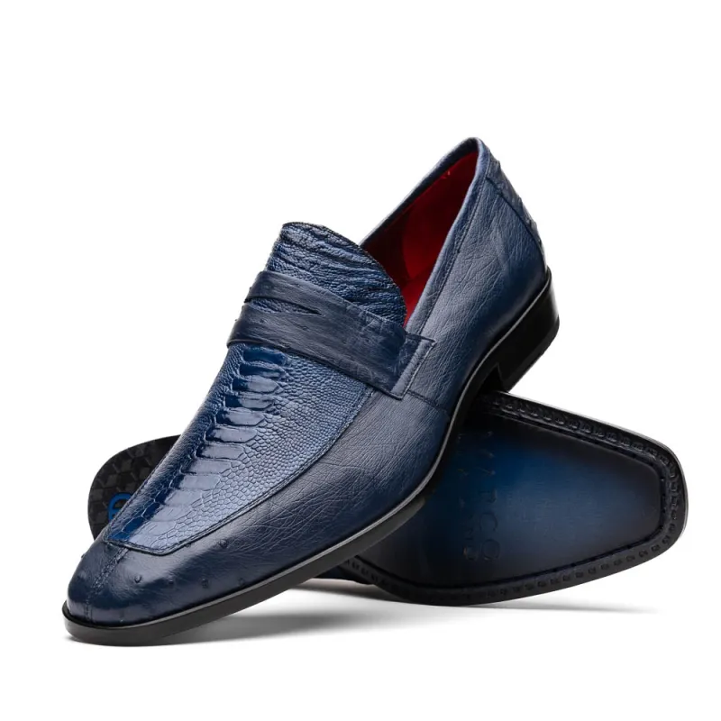 Marco Di Milano Fangio Denim Blue Leather Loafer made by Alberto Nardoni