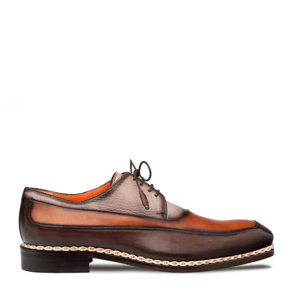 Mezlan Bowery Derby: Calf & Deer Leather Luxury Shoes sold by Alberto Nardoni