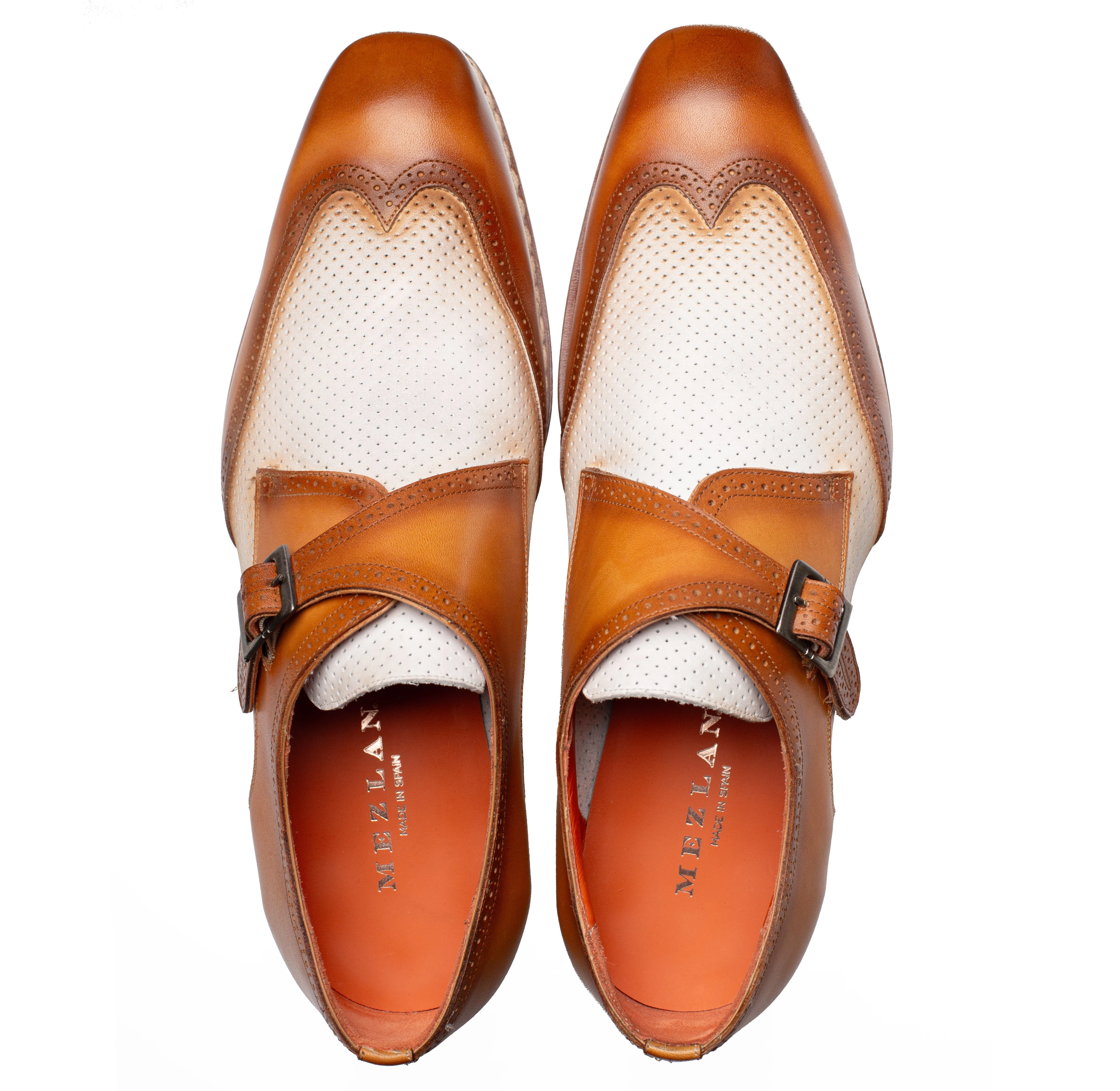 Mezlan Blanes: Luxury Leather Spectator Monk Strap sold by Alberto Nardoni product image thumbnail 5