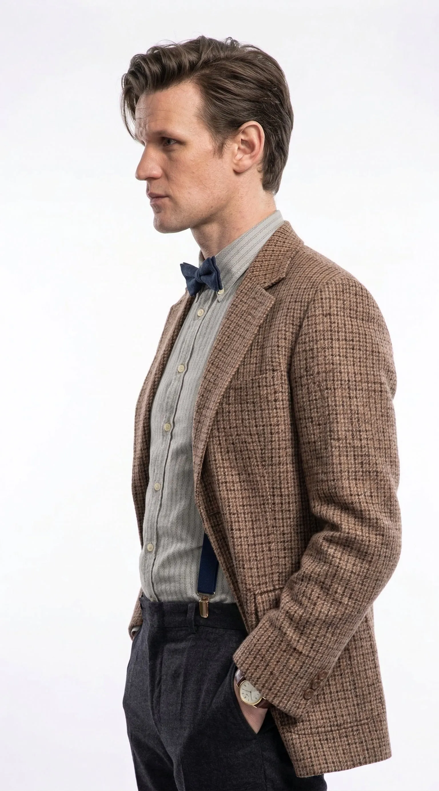 Men’s Brown Tweed Blazer Matt Smith Inspired Jacket – Classic Vintage Style Casual Formal Blazer, Smart Office Party Wear sold by Alberto Nardoni product image thumbnail 3