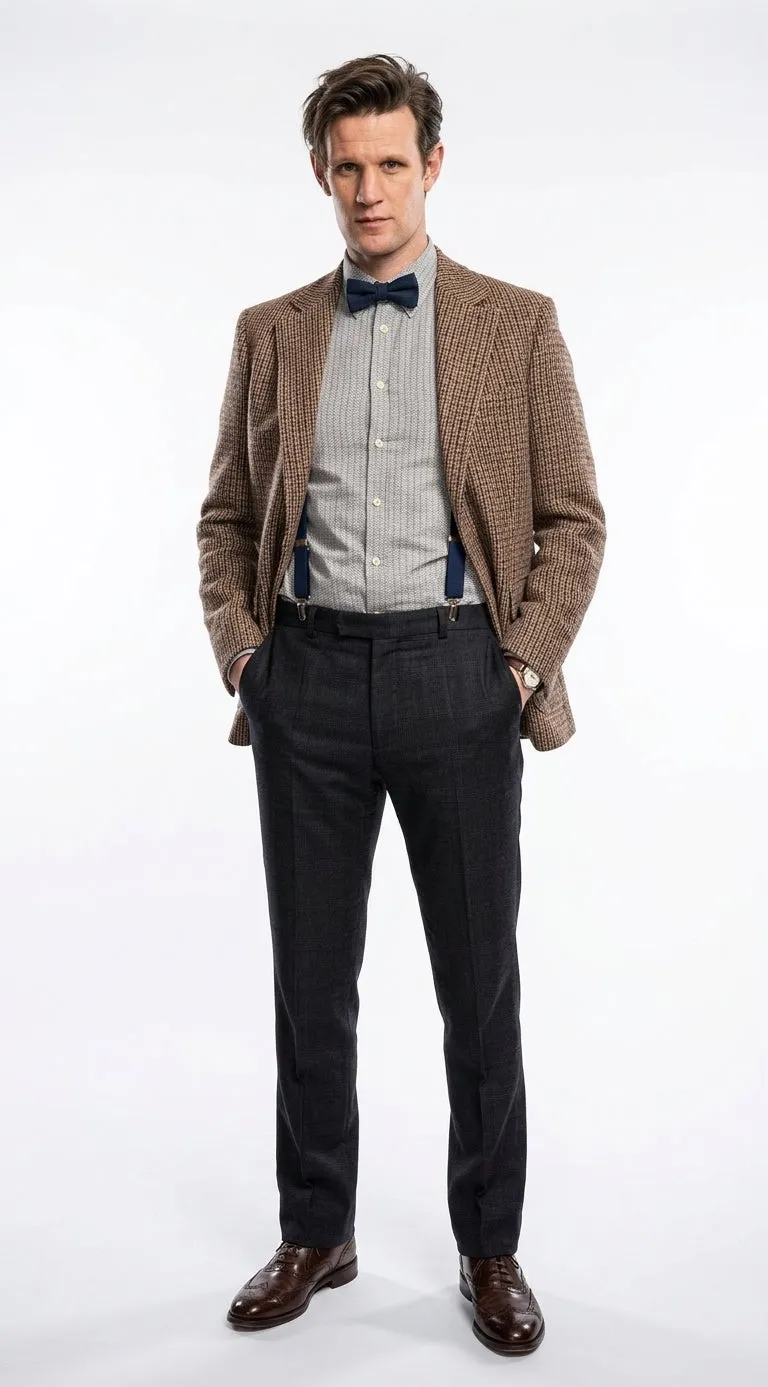 Men’s Brown Tweed Blazer Matt Smith Inspired Jacket – Classic Vintage Style Casual Formal Blazer, Smart Office Party Wear sold by Alberto Nardoni