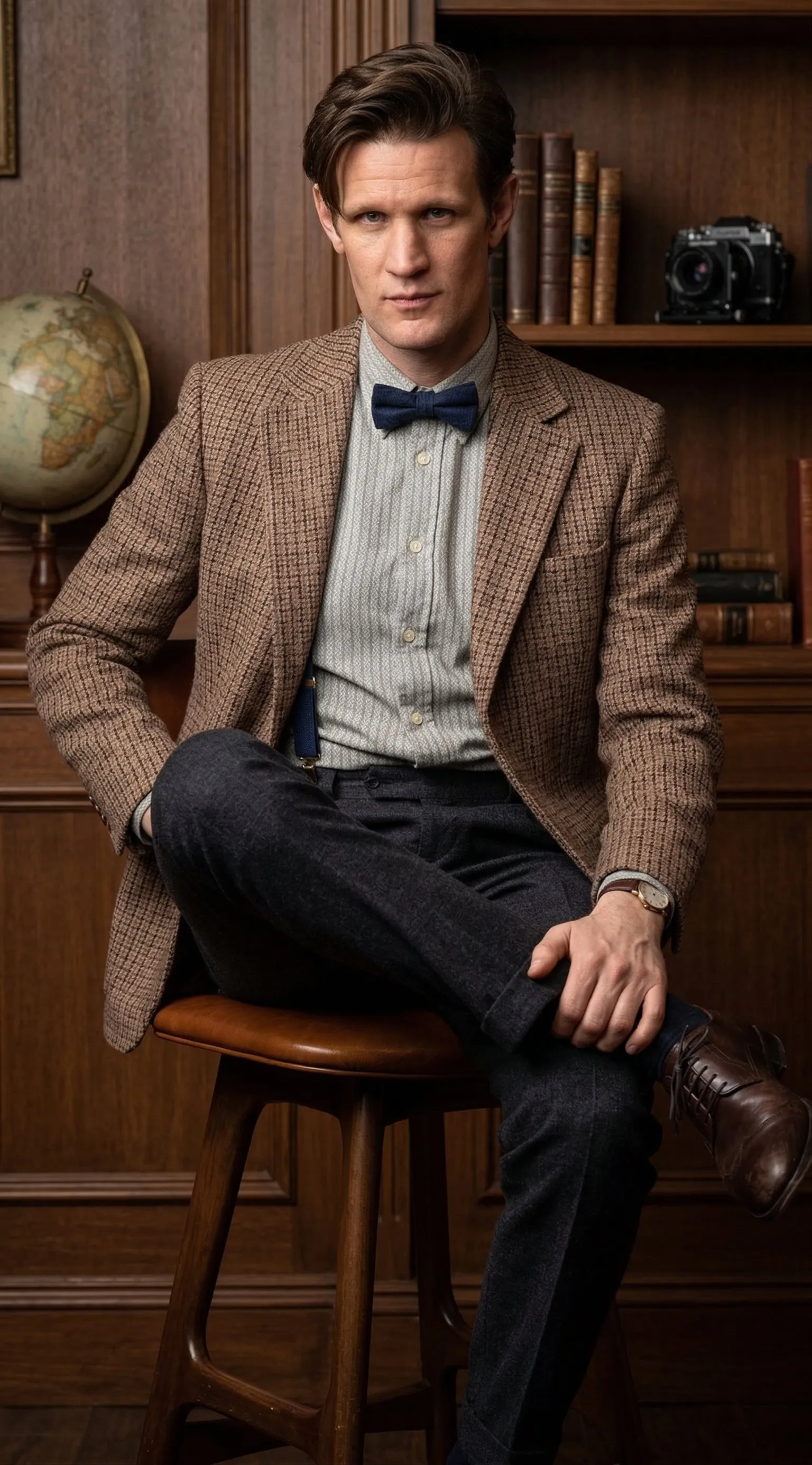 Men’s Brown Tweed Blazer Matt Smith Inspired Jacket – Classic Vintage Style Casual Formal Blazer, Smart Office Party Wear sold by Alberto Nardoni product image thumbnail 5