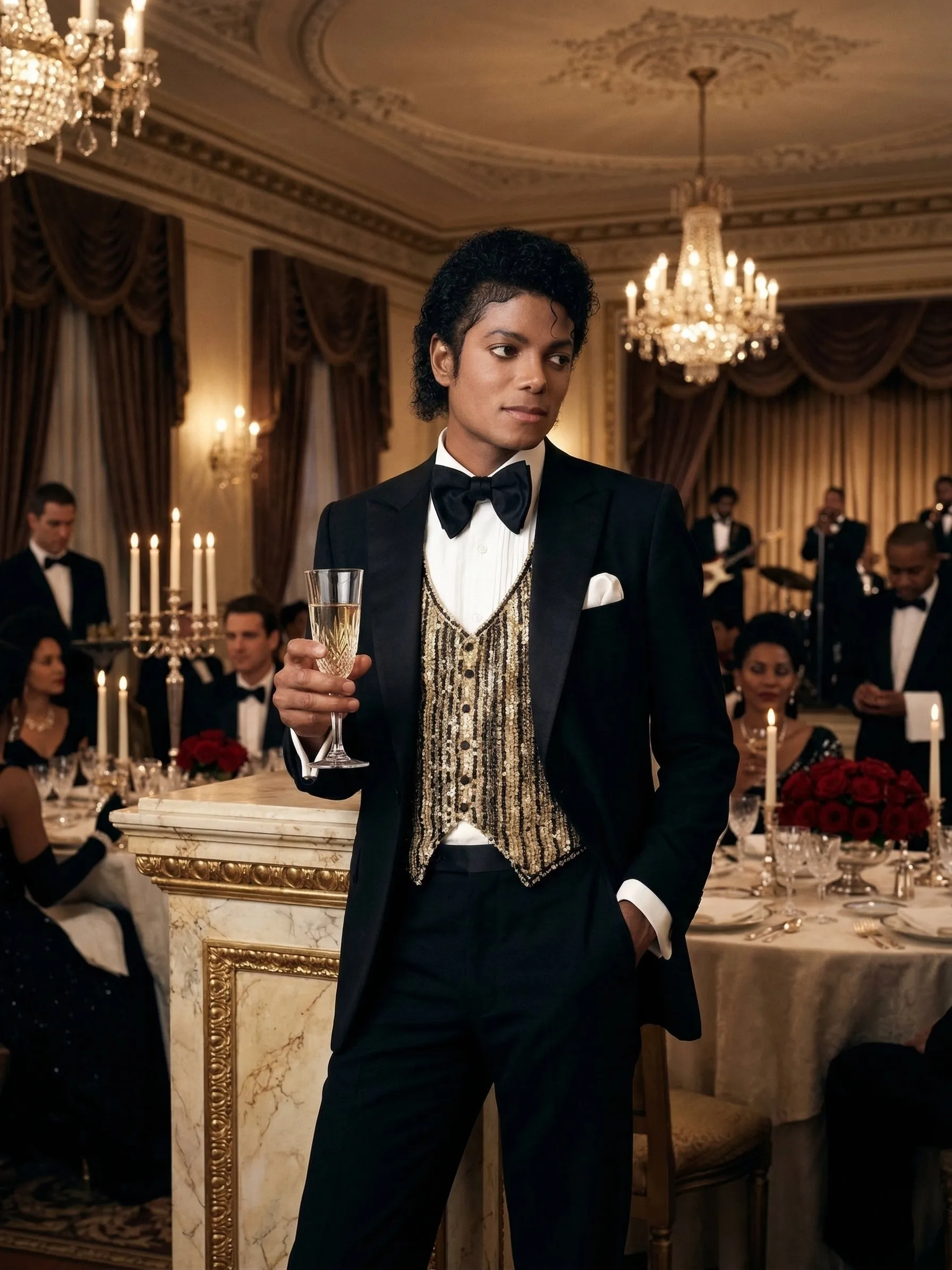 Men’s Black Tuxedo Blazer Michael Jackson Award Ceremony Vintage Jacket – Classic Formal, Elegant Party Dinner Jacket sold by Alberto Nardoni product image thumbnail 4