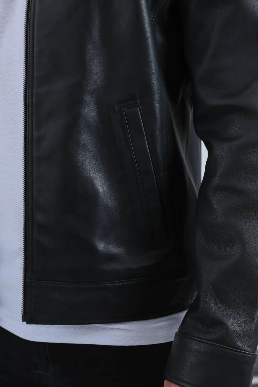 Mens Platini Western Leather Jacket - Vintage Cowboy Style in Color Black sold by Alberto Nardoni product image thumbnail 4