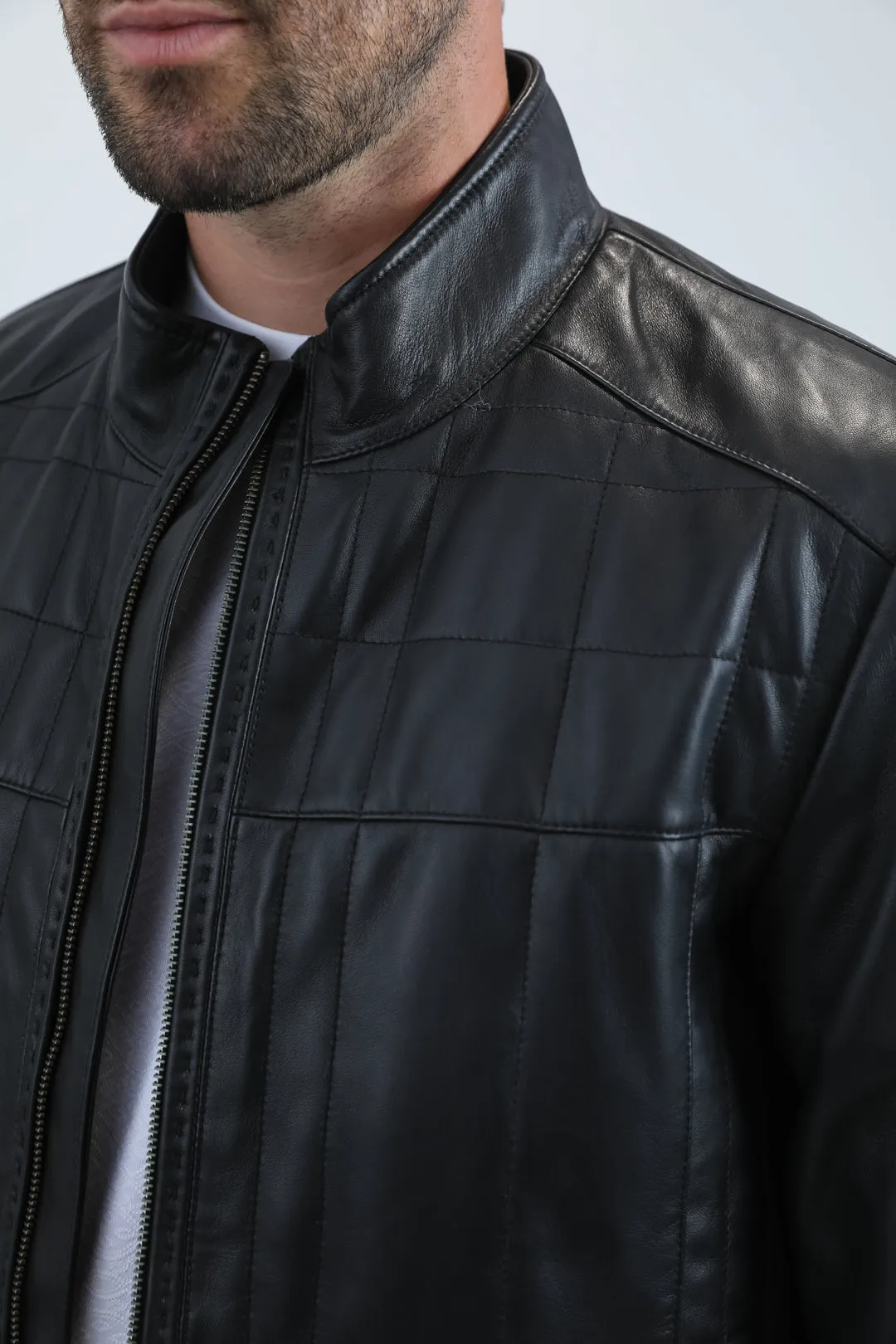 Mens Platini Black Western Leather Jacket - Vintage Cowboy Style sold by Alberto Nardoni product image thumbnail 4