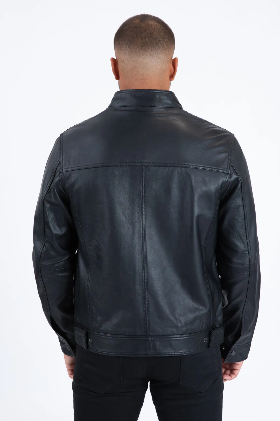 Mens Black Platini Western Leather Jackets - Vintage Cowboy Style sold by Alberto Nardoni product image thumbnail 4