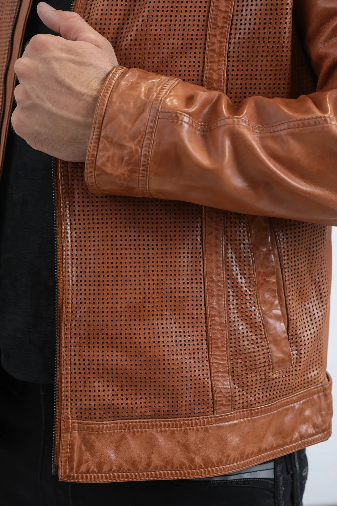Mens Platini Western Leather Jacket - Vintage Cowboy Style in Color Degas sold by Alberto Nardoni product image thumbnail 3