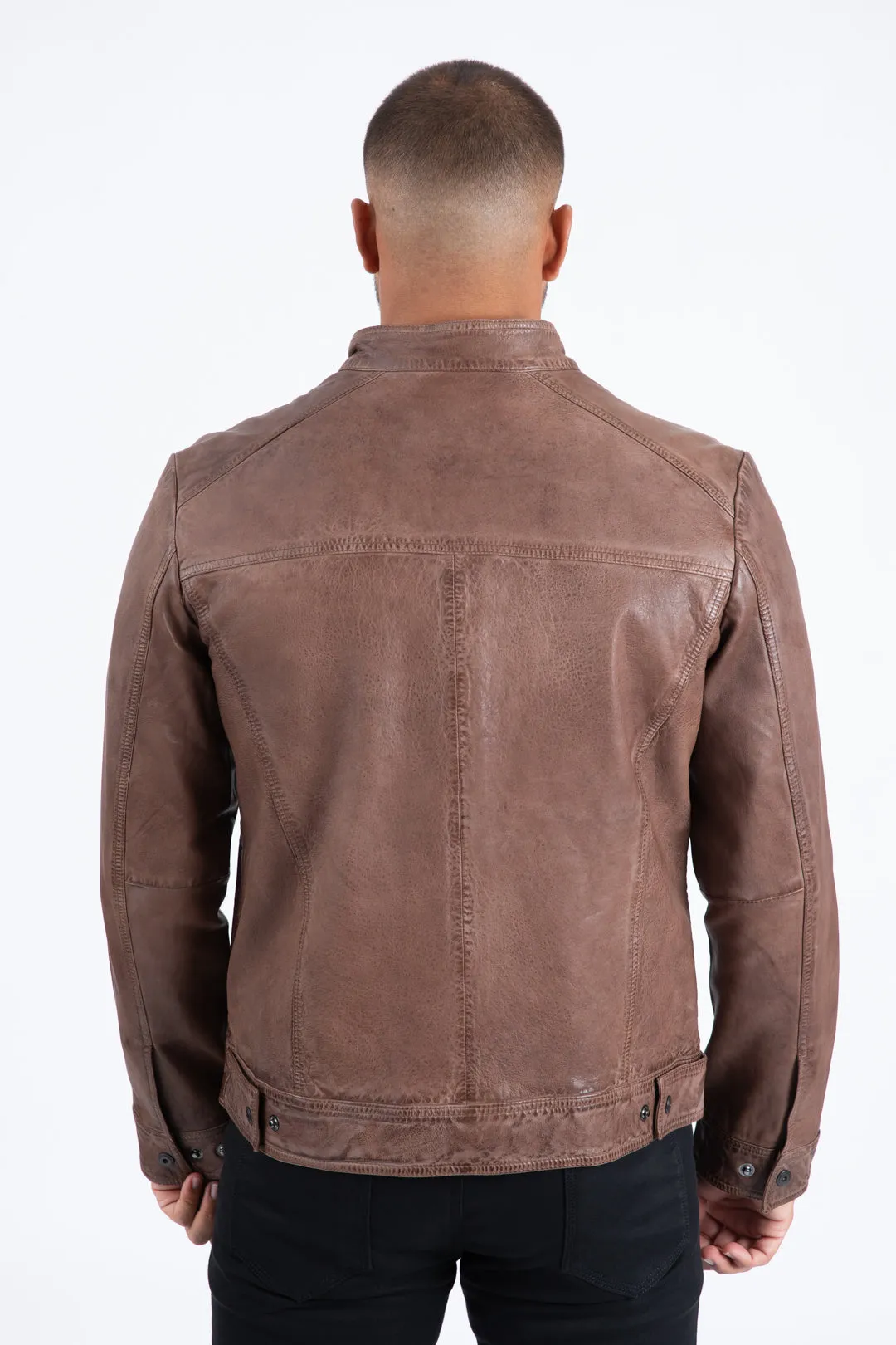 Mens Platini Western Leather Jacket - Vintage Cowboy Style in Color Barrel sold by Alberto Nardoni product image thumbnail 2