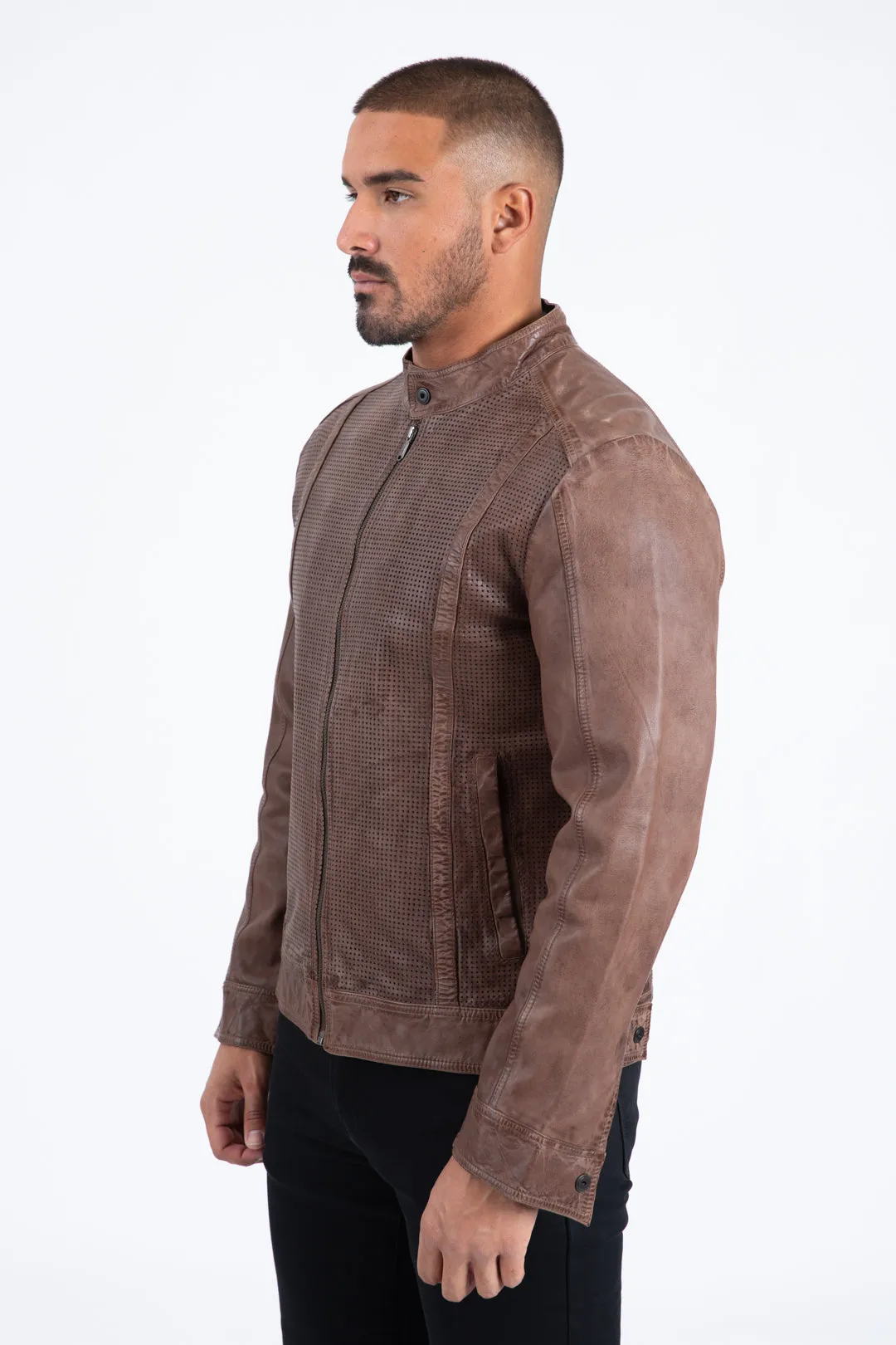 Mens Platini Western Leather Jacket - Vintage Cowboy Style in Color Barrel sold by Alberto Nardoni product image thumbnail 3