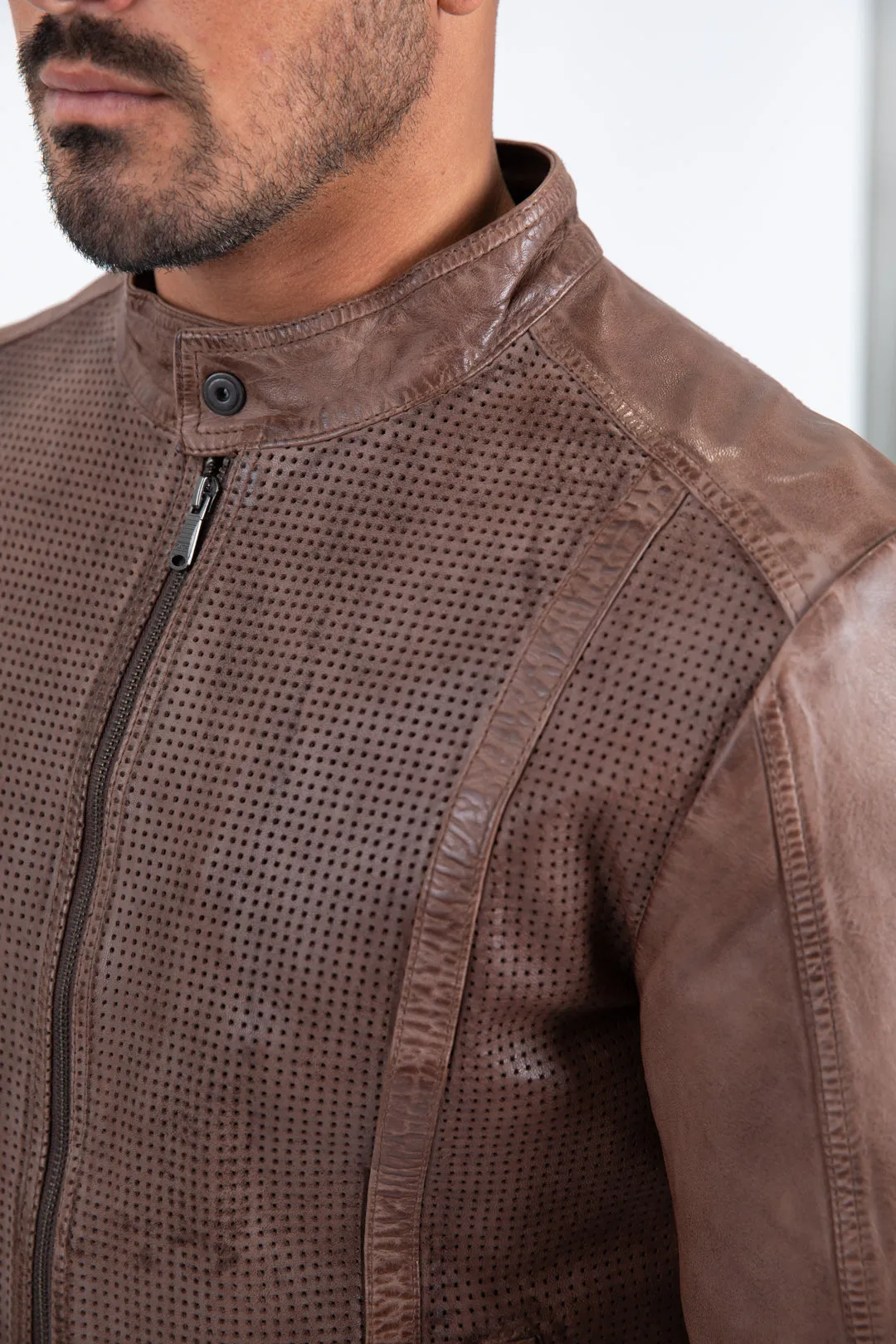 Mens Platini Western Leather Jacket - Vintage Cowboy Style in Color Barrel sold by Alberto Nardoni product image thumbnail 4