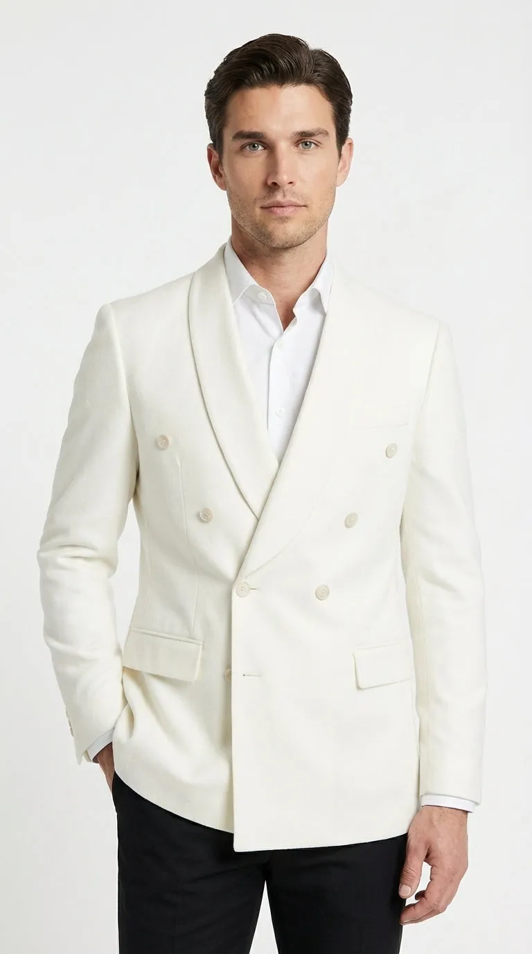 Mens Ivory Dinner Jacket Blazer – Elegant Ivory Cream Off White Formal Blazer Wedding Tuxedo Jacket Evening Wear sold by Alberto Nardoni product image thumbnail 5