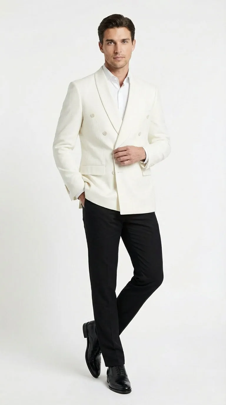 Mens Ivory Dinner Jacket Blazer – Elegant Ivory Cream Off White Formal Blazer Wedding Tuxedo Jacket Evening Wear sold by Alberto Nardoni product image thumbnail 3