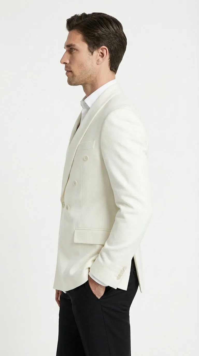 Mens Ivory Dinner Jacket Blazer – Elegant Ivory Cream Off White Formal Blazer Wedding Tuxedo Jacket Evening Wear sold by Alberto Nardoni product image thumbnail 4