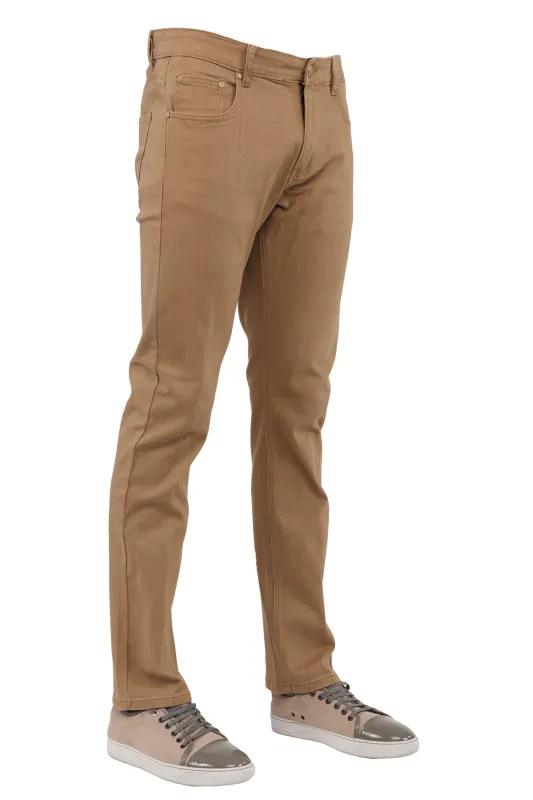 Slim fit jeans in  Khaki made by Alberto Nardoni