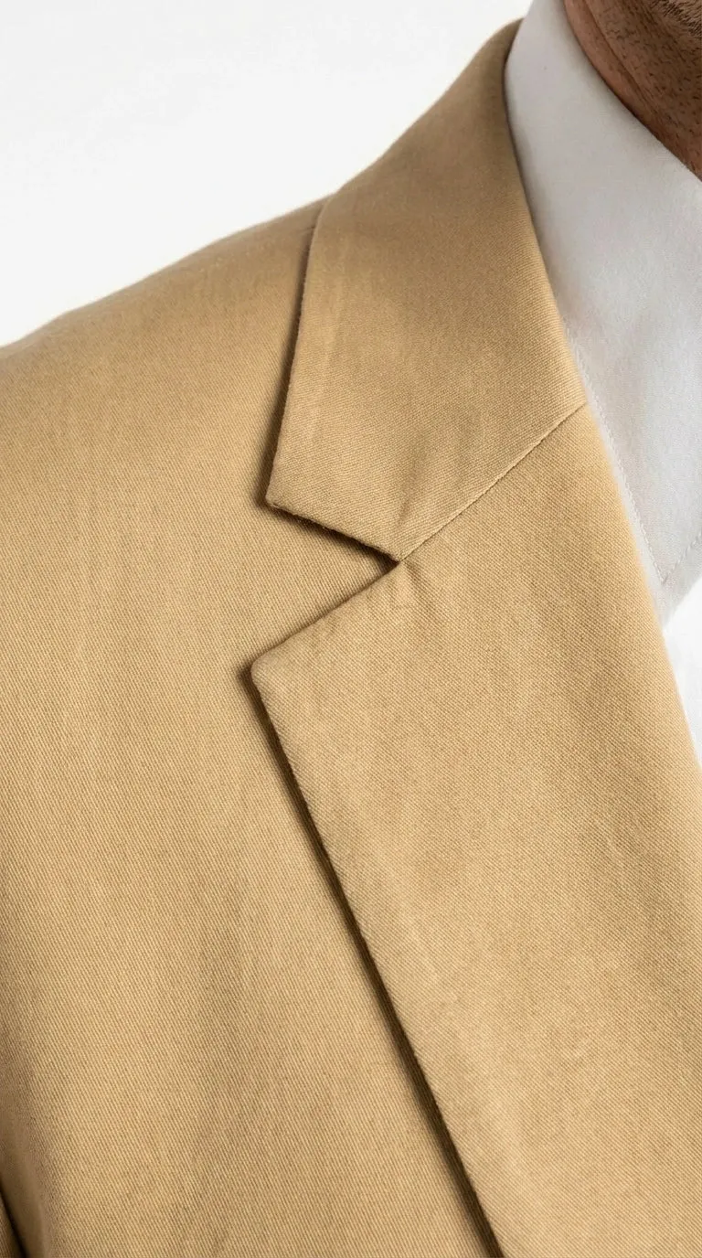 Men’s Tan Camel British khaki Western Blazer – Two Button Classic Casual Sport Coat - Cowboy Country Coat sold by Alberto Nardoni product image thumbnail 5