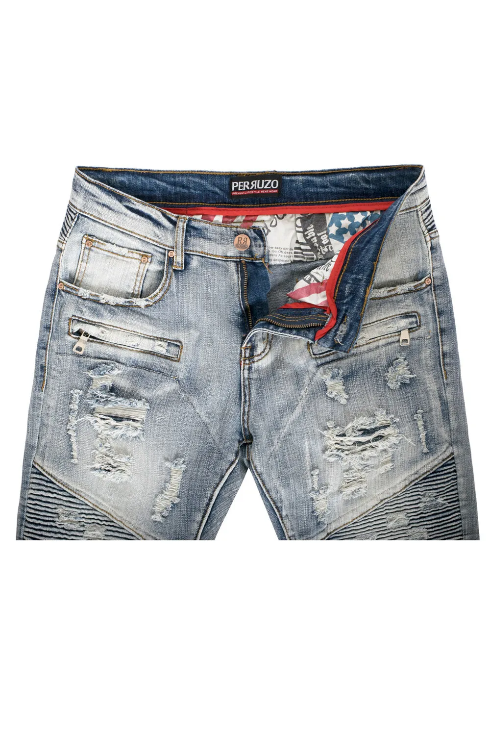 Moto Jeans in stone wash sold by Alberto Nardoni product image thumbnail 3