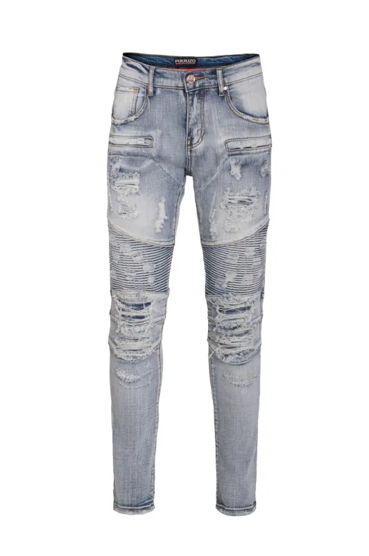 Moto Jeans in stone wash made by Alberto Nardoni