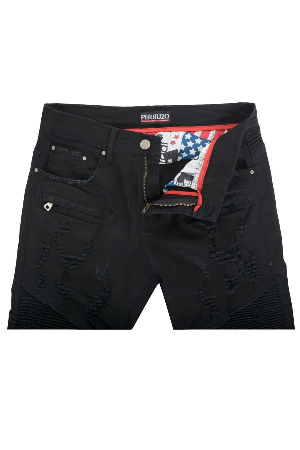 Moto Jeans in Distressed Black sold by Alberto Nardoni product image thumbnail 3