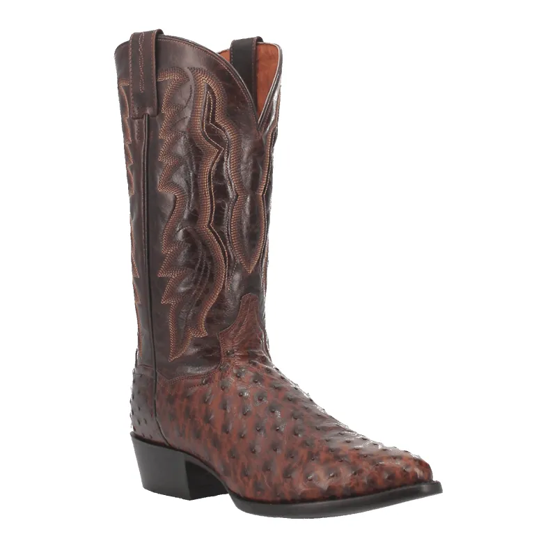PERSHING FULL QUILL OSTRICH BOOT made by Dan Post