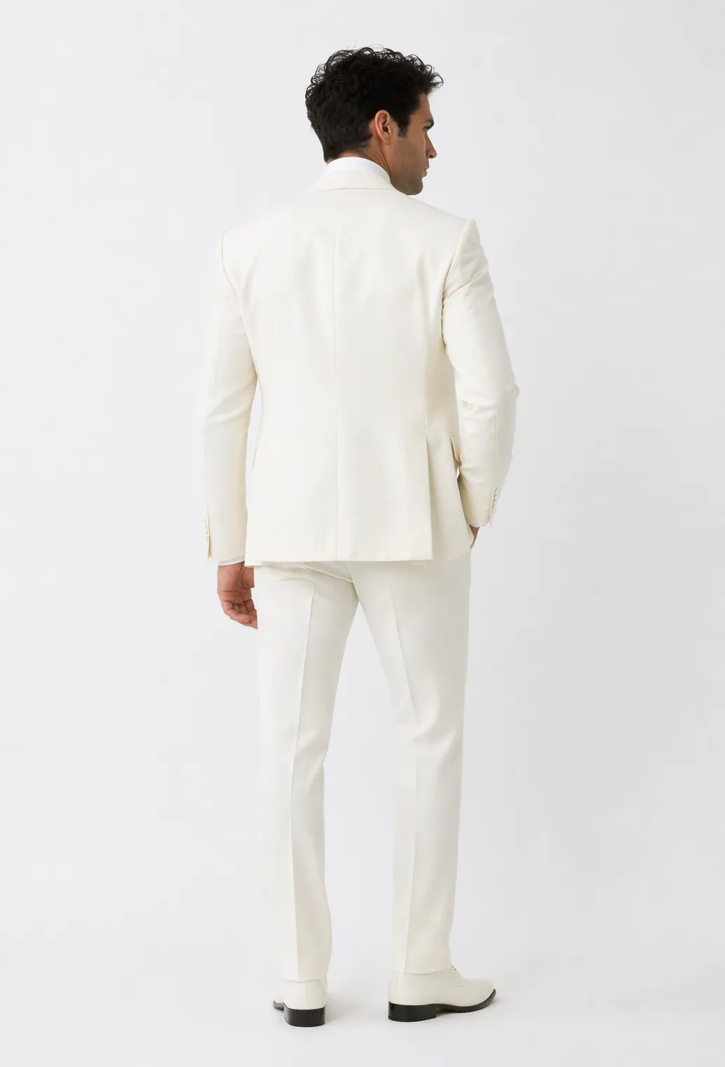 Cream Suit - Ivory Tuxedo - Off White Paisley Suit - Floral Tuxedo - Wedding Tuxedo sold by Alberto Nardoni product image thumbnail 4