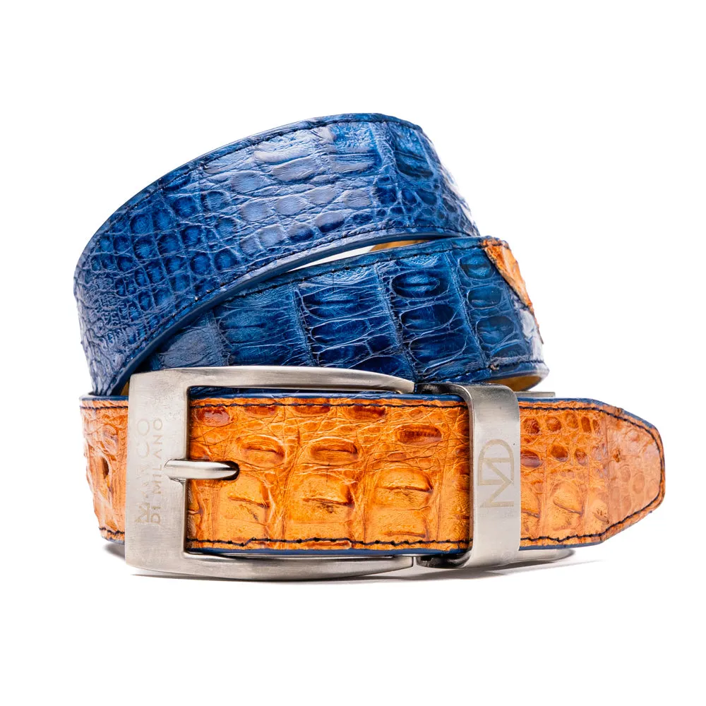 Marco Di Milano Luciano Belt Blue / Brandy sold by Alberto Nardoni
