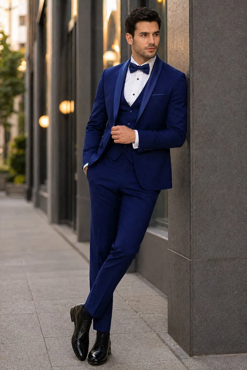 Sapphire Cobalt Blue - Light Navy Blue Tuxedo - Indigo Tuxedo - Wedding Tuxedo Suit sold by Alberto Nardoni product image thumbnail 4