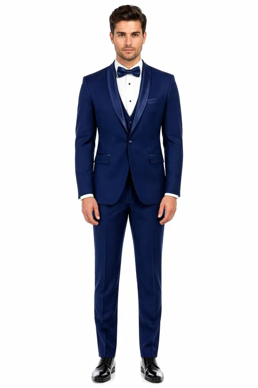 Sapphire Cobalt Blue - Light Navy Blue Tuxedo - Indigo Tuxedo - Wedding Tuxedo Suit made by Alberto Nardoni