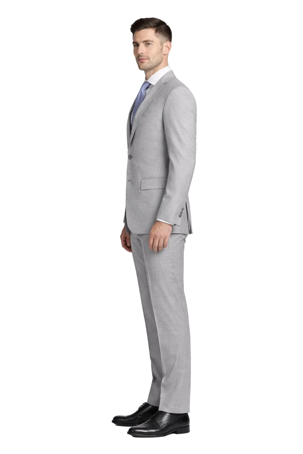 Light Grey Mens Two-Piece Suit – Slim Fit Jacket and Trousers with Tie sold by Alberto Nardoni product image thumbnail 3