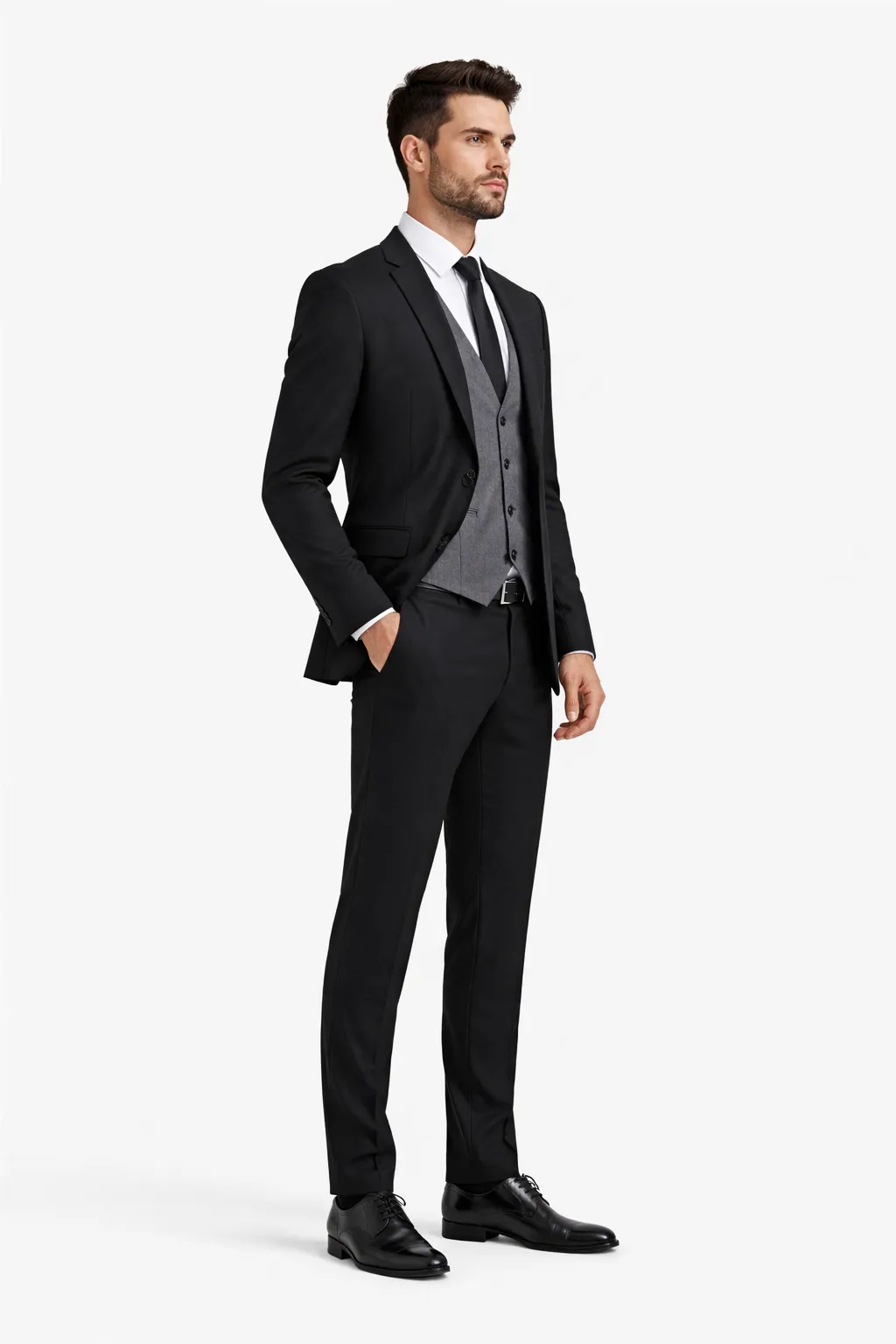 Black Suit Gray Vest sold by Alberto Nardoni product image thumbnail 3