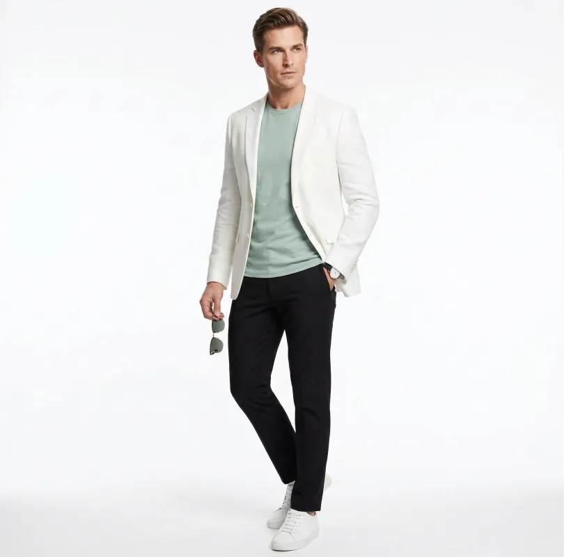 Miami Vice Sonny Crockett Mens White Blazer – Classic Fit Formal Casual Dress Jacket for Business and Wedding Iconic Characters Pop Culture made by Alberto Nardoni