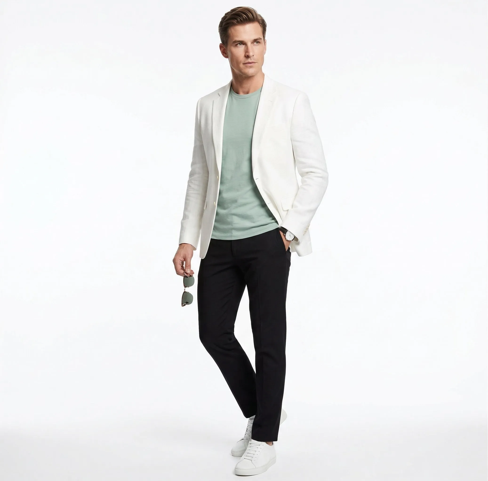 Miami Vice Sonny Crockett Mens White Blazer – Classic Fit Formal Casual Dress Jacket for Business and Wedding Iconic Characters Pop Culture sold by Alberto Nardoni