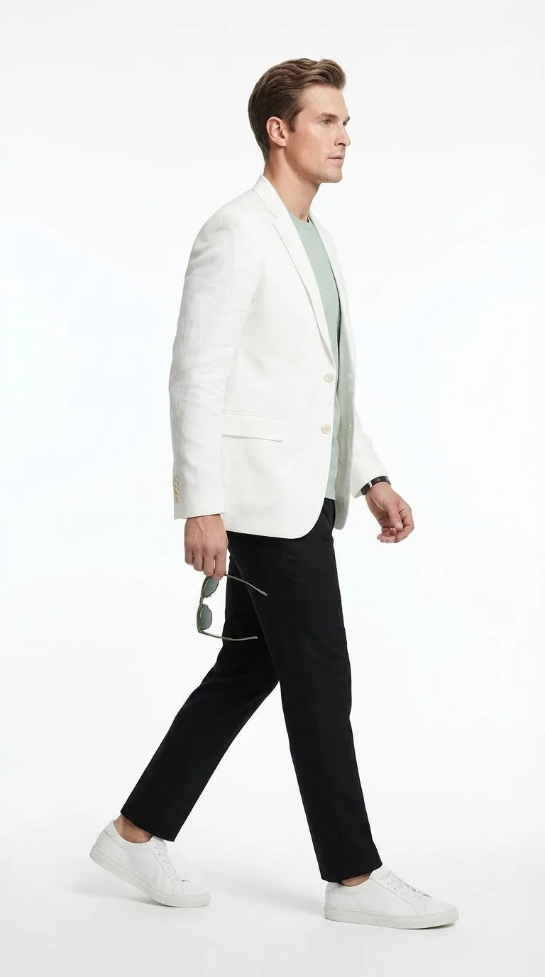 Miami Vice Sonny Crockett Mens White Blazer – Classic Fit Formal Casual Dress Jacket for Business and Wedding Iconic Characters Pop Culture sold by Alberto Nardoni product image thumbnail 4