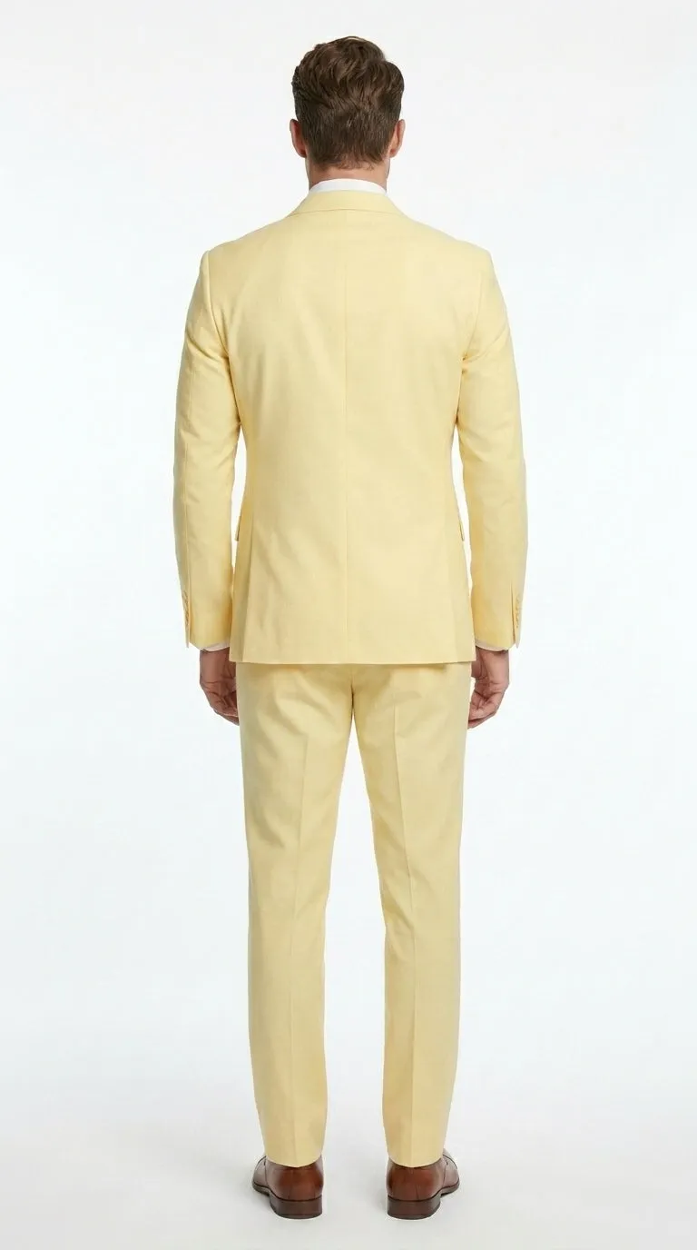 Men’s Pale Yellow 2 Piece Suit, Formal Dress Suit for Weddings, Prom, Parties, Summer Events, and Special Occasions By Vitali sold by Alberto Nardoni product image thumbnail 2