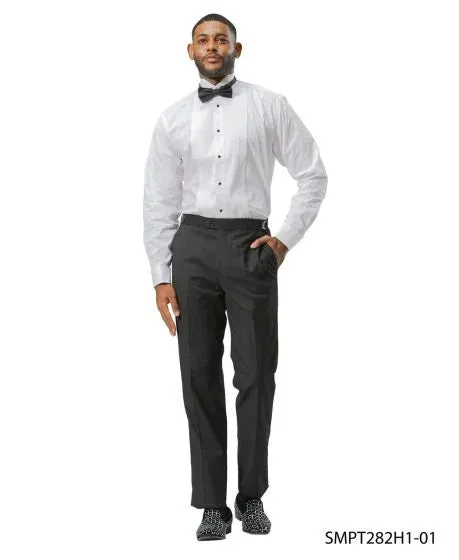 Stacy Adams Men's Hybrid Fit Tuxedo Pants - Side Satin Strip sold by Alberto Nardoni