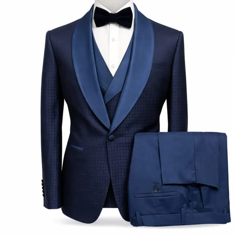 Pinstripe Tuxedo - 1920s Great Gatsby - Shawl Collar Pinstripe Sateen Lapel Double Breasted Vest Suit made by Alberto Nardoni