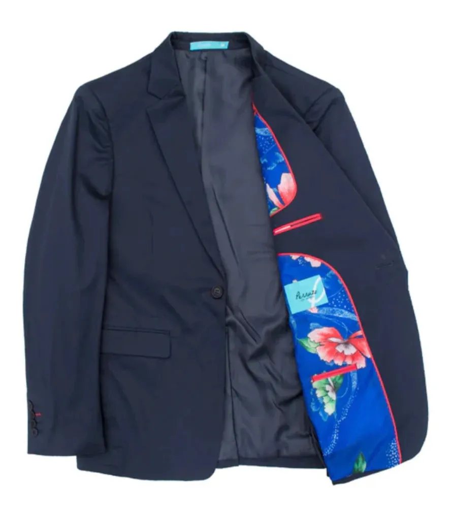Men's Navy Blazer Slim Fit Sport Coat for Weddings, Business & Formal Events sold by Alberto Nardoni product image thumbnail 4
