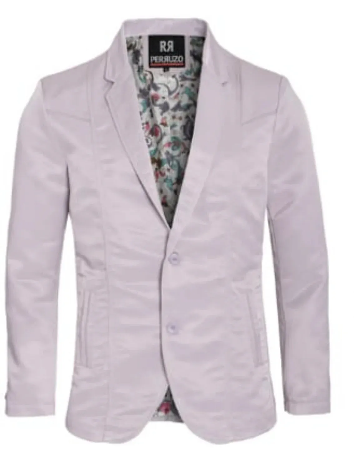 Men's Western Silver Blazer Slim Fit Shiny Finish Sport Coat for Weddings, Prom & Formal Events sold by Alberto Nardoni product image thumbnail 2