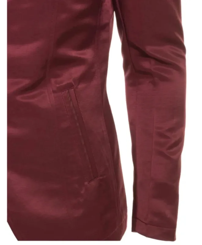 Men's Western Burgundy Blazer Slim Fit Shiny Finish Sport Coat for Weddings & Special Events made by Alberto Nardoni