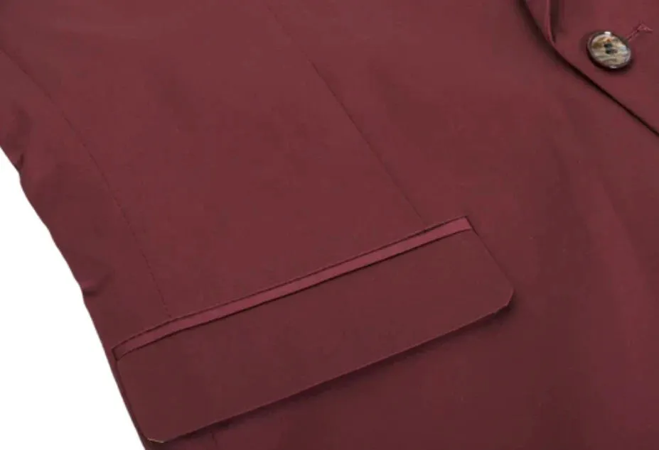 Men's Burgundy Blazer Slim Fit Sport Coat for Weddings, Proms & Special Occasions sold by Alberto Nardoni product image thumbnail 2