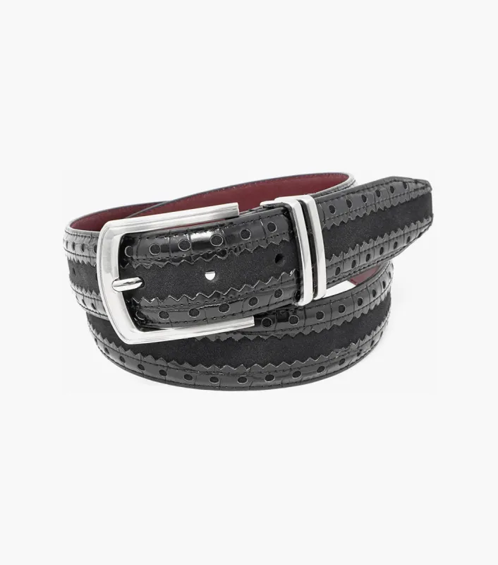 Stacy Adams Gustavo Mixed Material Belt by Stacy Adams Shoes made by Stacy Adams