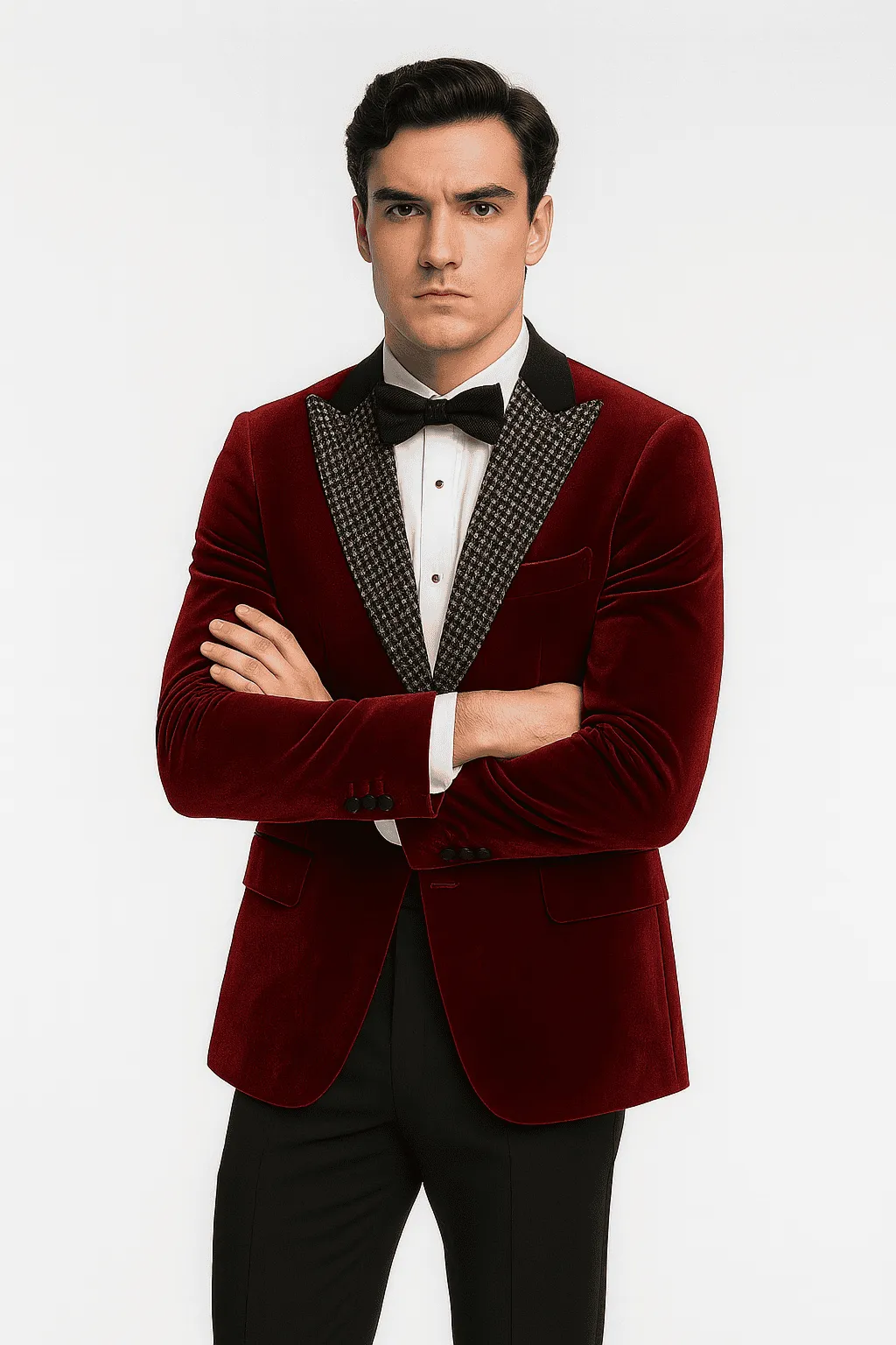 Big and Tall Velvet Blazer in Color Red - Sportcoat Rhinestone sequin Embedded Stacy Adams $179 sold by Alberto Nardoni product image thumbnail 5