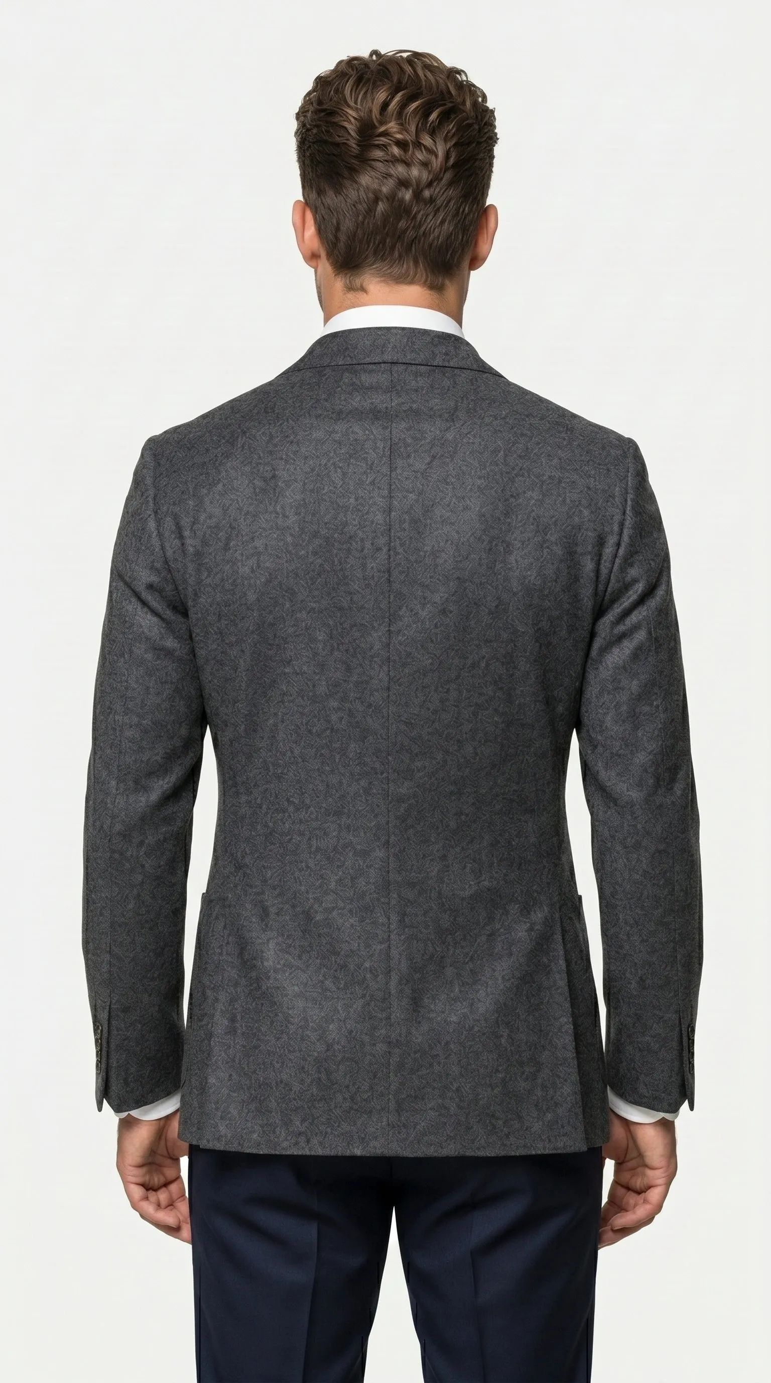 Men’s Charcoal Double Breasted Blazer, Formal Wedding Business Casual Sport Coat Jacket Wool Fabric sold by Alberto Nardoni product image thumbnail 2