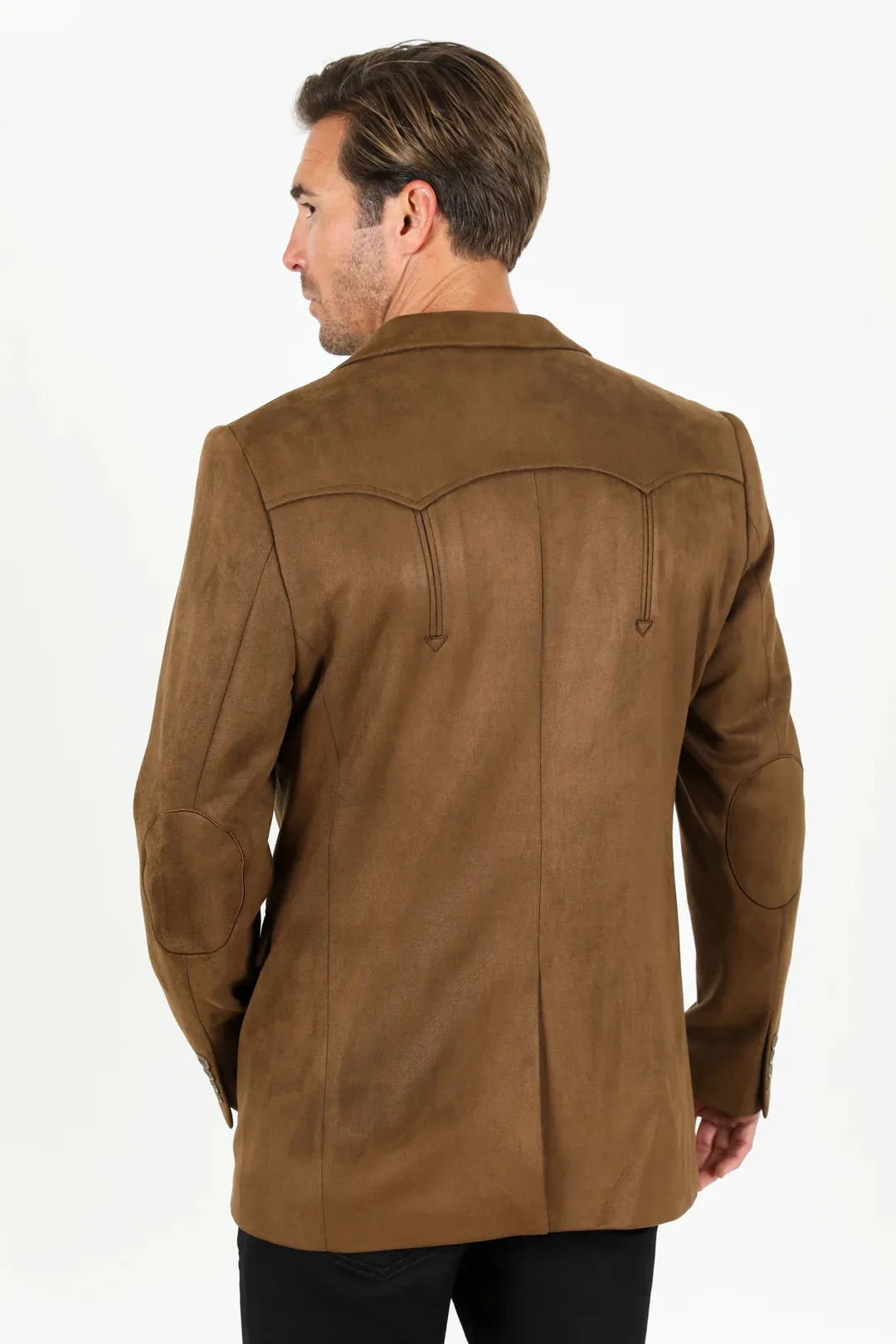 Double Button Suede Western Blazer Brown sold by Alberto Nardoni product image thumbnail 3