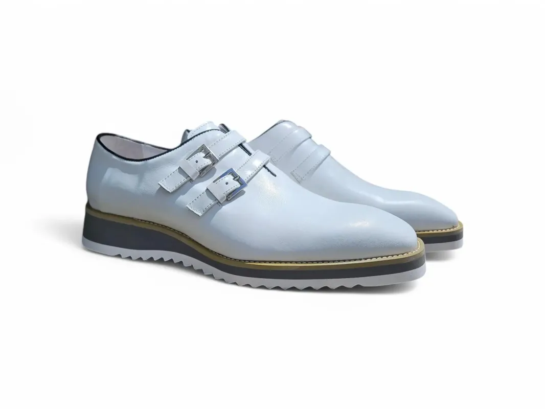 Carrucci Burnished Double Monk Whole Cut Shoe made by Alberto Nardoni