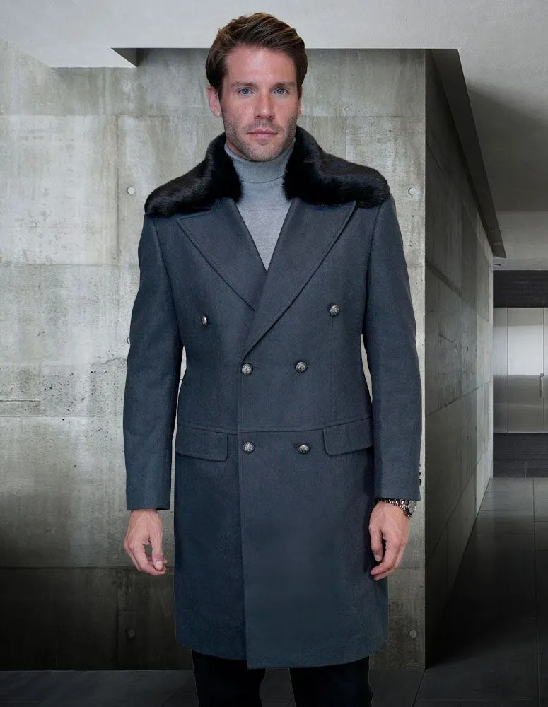 Statement Men's Outlet 3/4 Length 100% Wool Top Coat - Double Breasted sold by Alberto Nardoni product image thumbnail 2