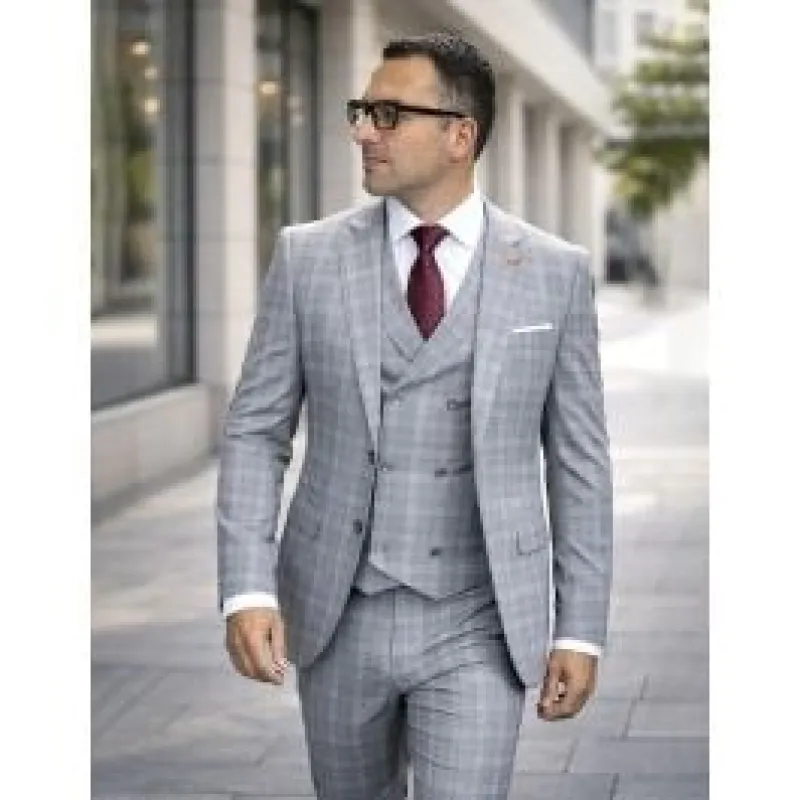 Statement Men's 3 Piece 100% Wool Suit - Various Patterns made by Alberto Nardoni