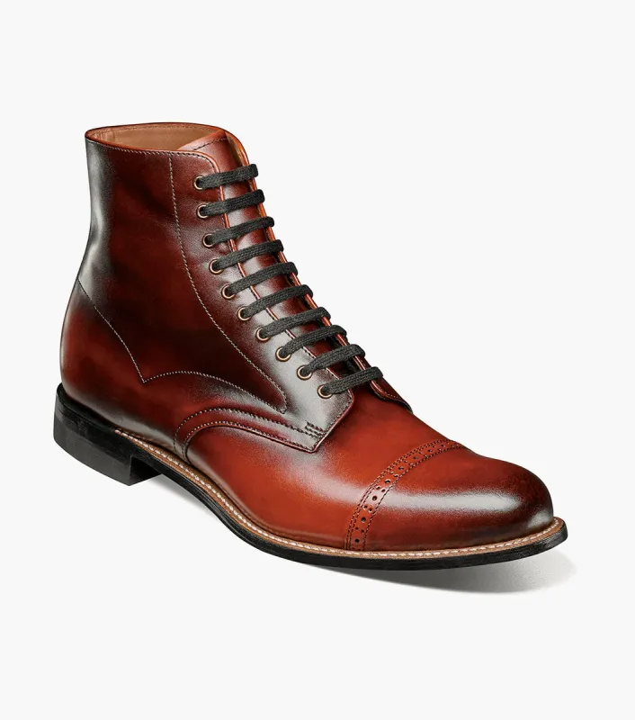MADISON Cap Toe Lace Up Boot made by Stacy Adams