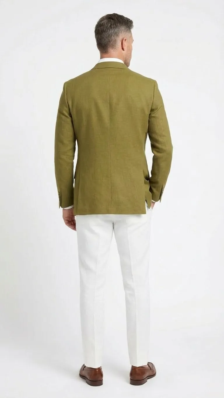Mens Olive Green Blazer Sport Coat Fabric Summer in pistachio sage green sold by Alberto Nardoni product image thumbnail 2
