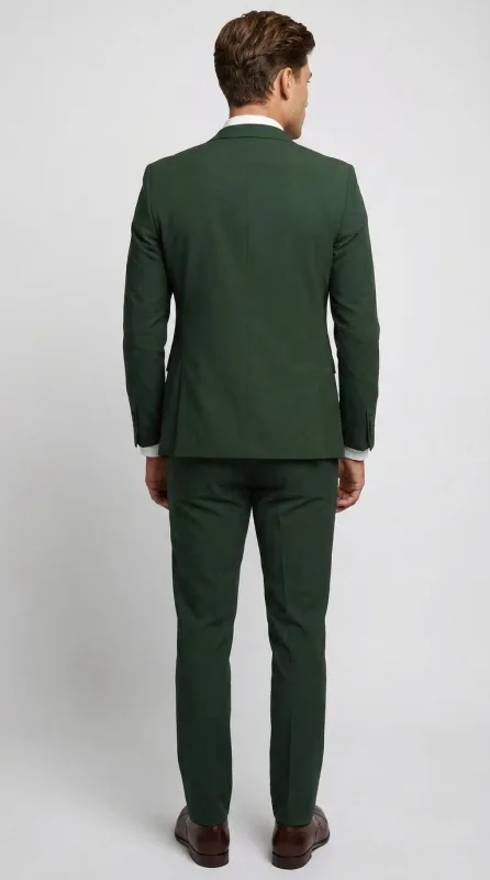 Men’s Forest Green 3 Piece Wedding Suit, Formal Groom Groomsmen Dress Suit Set made by Alberto Nardoni
