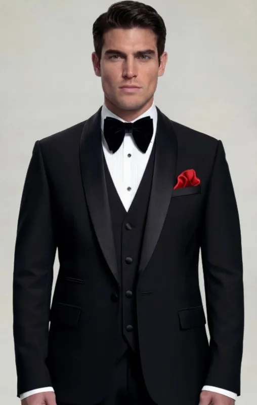 Classic Black Tuxedo – 3 Piece made by Alberto Nardoni